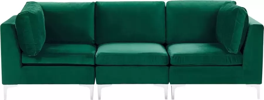 Beliani EVJA Modulaire Sofa-Groen-Fluweel