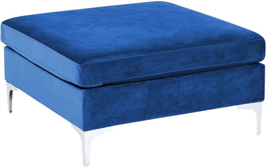 Beliani EVJA Ottomaan Marineblauw Fluweel