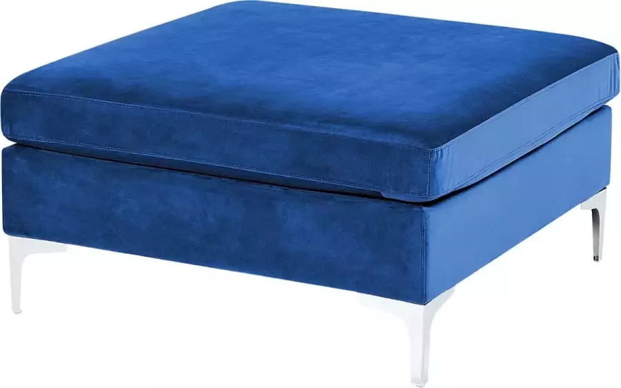 Beliani EVJA Ottomaan Marineblauw Fluweel - Foto 2