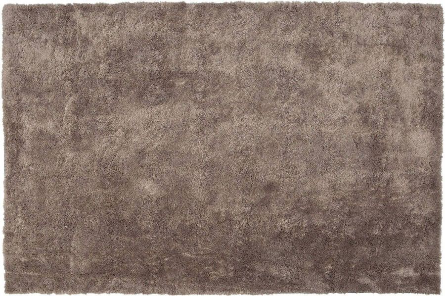 Beliani EVREN Shaggy vloerkleed Bruin 140 x 200 cm Polyester