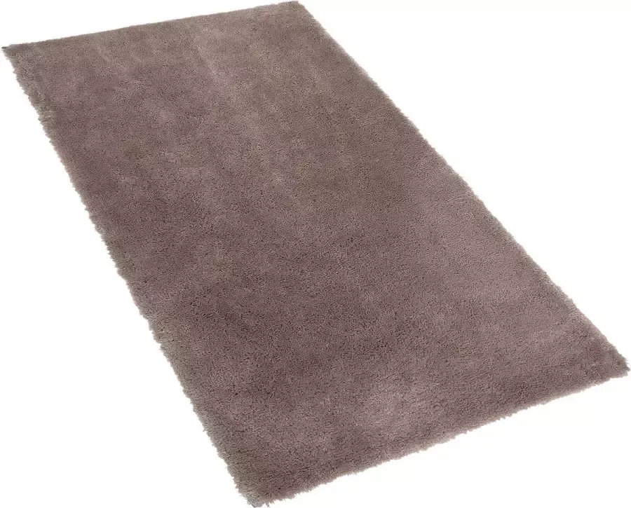 Beliani EVREN Shaggy vloerkleed Lichtbruin 80 x 150 cm Polyester
