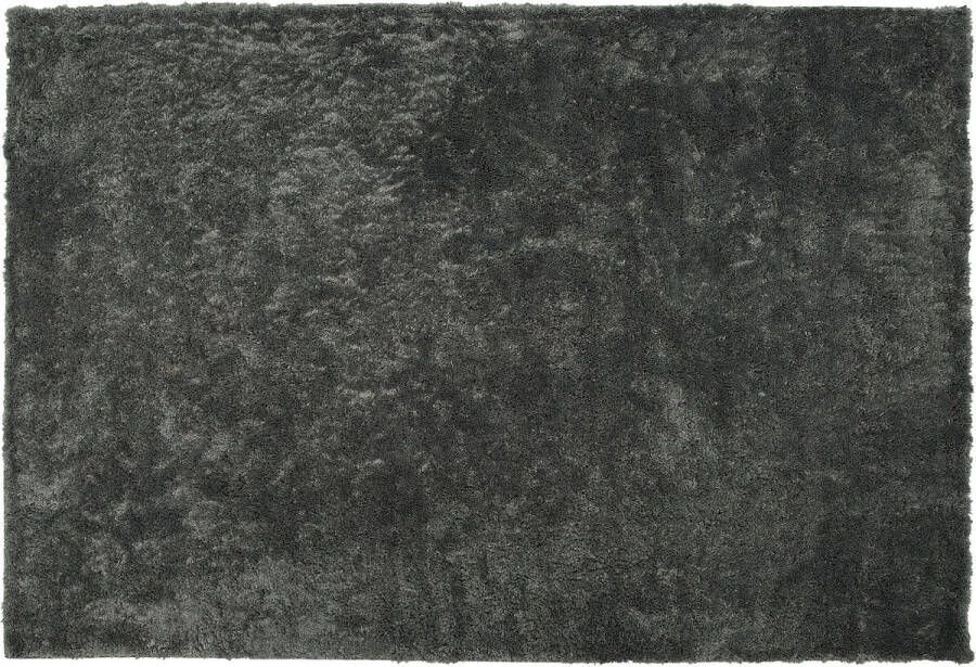 Beliani EVREN Shaggy vloerkleed Donkergrijs 140 x 200 cm Polyester