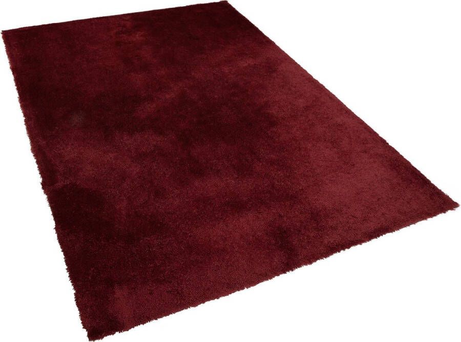 Beliani EVREN Shaggy vloerkleed Rood 140 x 200 cm Polyester