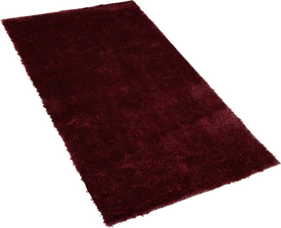 Beliani EVREN Shaggy vloerkleed Rood 80 x 150 cm Polyester
