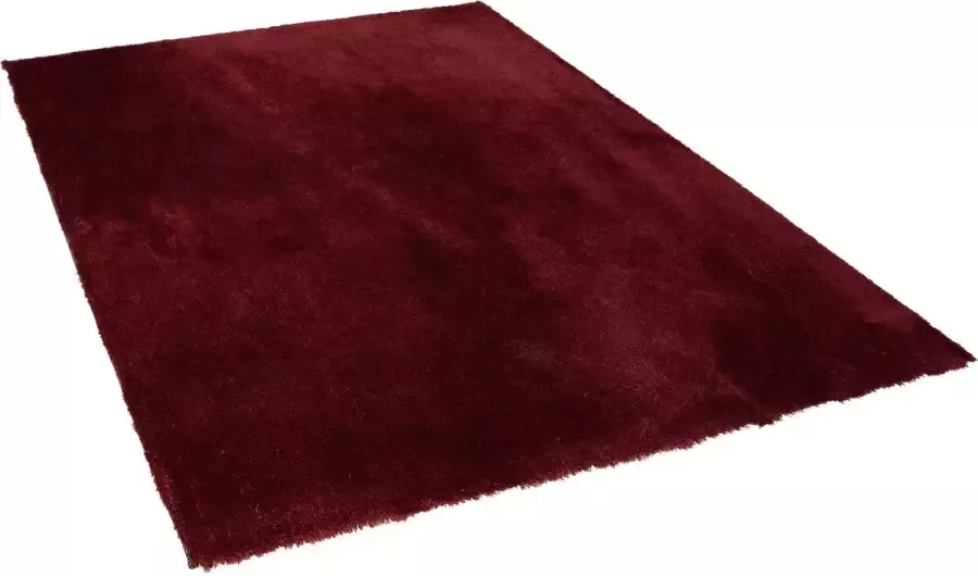 Beliani EVREN Shaggy vloerkleed Rood 200 x 200 cm Polyester - Foto 1