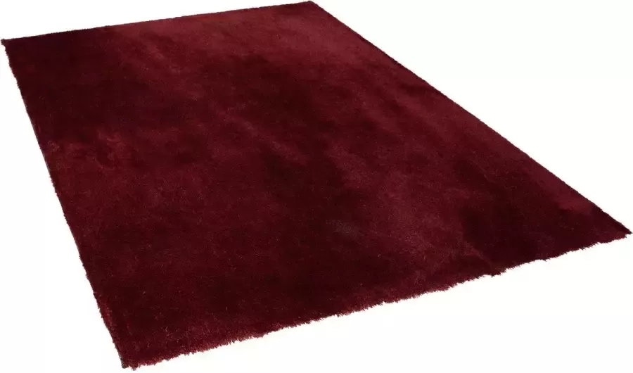Beliani EVREN Shaggy vloerkleed Rood 200 x 200 cm Polyester