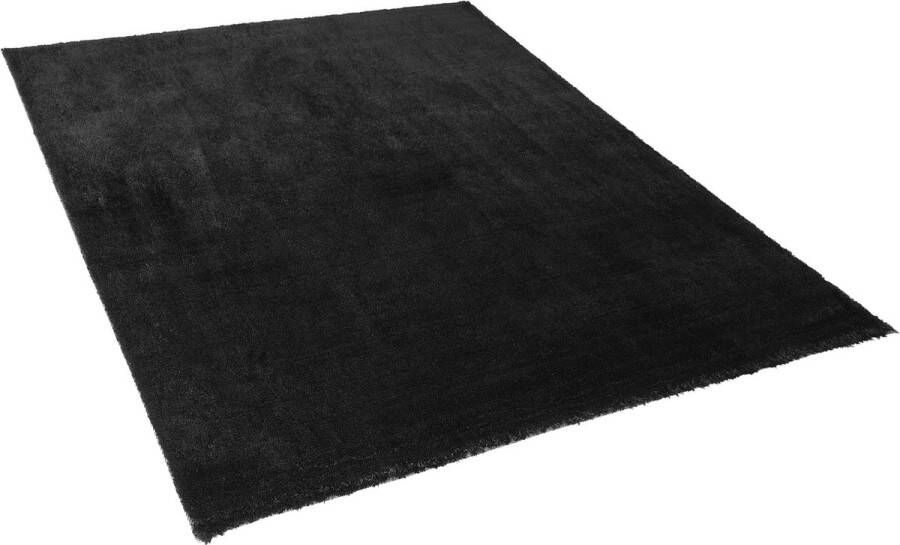 Beliani EVREN Shaggy vloerkleed Zwart 200 x 200 cm Polyester