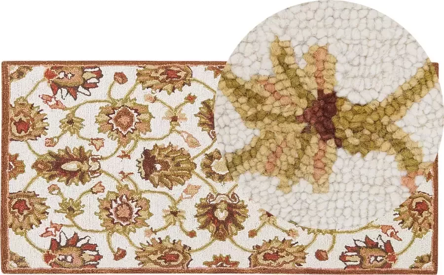 Beliani Vloerkleed vintage beige bruin 80 x 150 cm EZINE