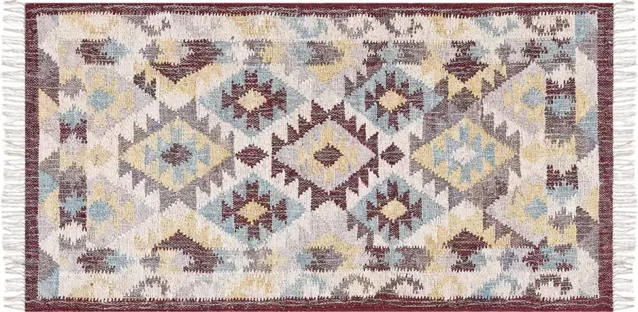 Beliani FENER Jute vloerkleed Multicolor 80 x 150 cm Jute