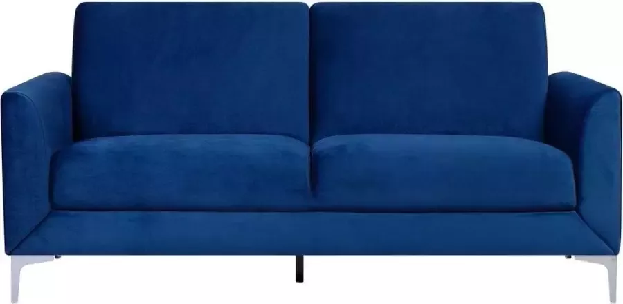 Beliani FENES Three Seater Sofa Blauw Fluweel - Foto 2