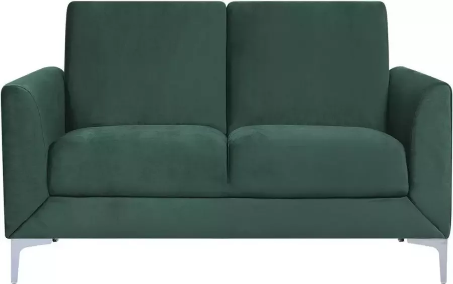 Beliani FENES Two Seater Sofa Groen Fluweel - Foto 2