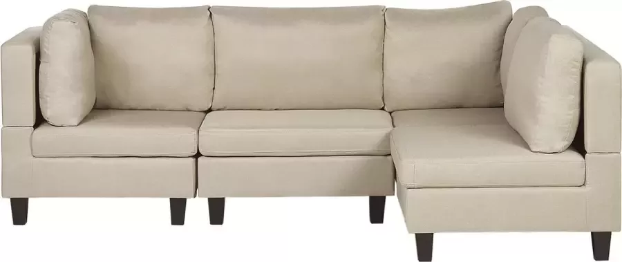Beliani FEVIK Hoekbank Beige Linkerzijde 228 cm Polyester