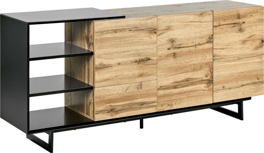 Beliani FIORA Sideboard met 2 deuren lichte houtkleur - Foto 2