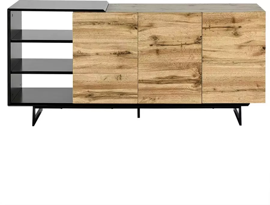 Beliani FIORA Sideboard met 2 deuren lichte houtkleur - Foto 3