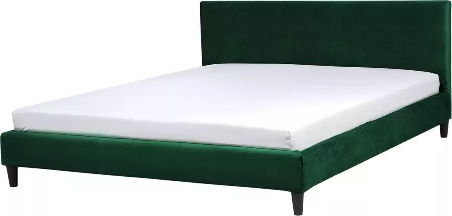 Beliani FITOU Tweepersoonsbed Groen 180 x 200 cm Fluweel