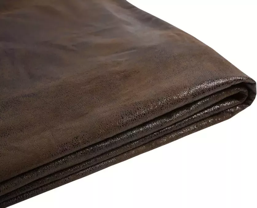 Beliani FITOU Bekleding bed Bruin 160 x 200 cm Kunstleer