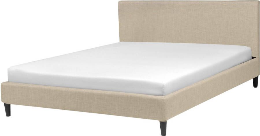 Beliani FITOU Tweepersoonsbed Beige 180 x 200 cm Polyester