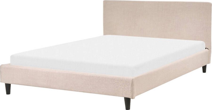 Beliani FITOU Tweepersoonsbed Beige 140 x 200 cm Polyester