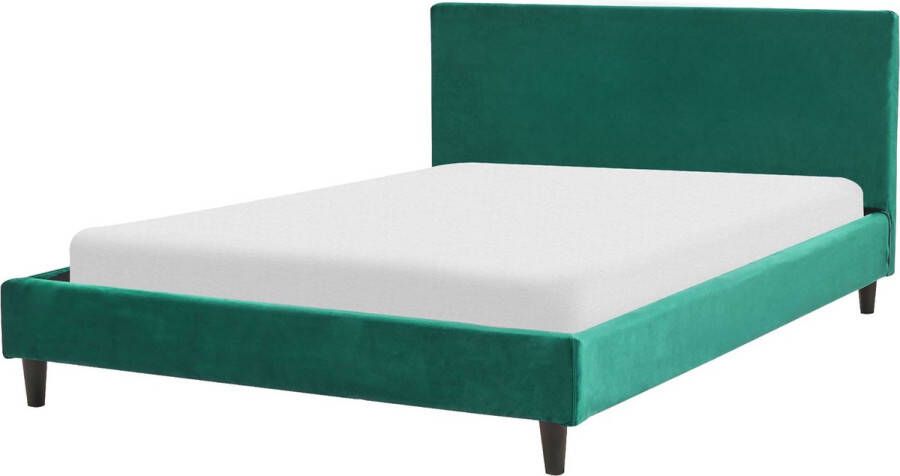 Beliani FITOU Tweepersoonsbed Groen 140 x 200 cm Fluweel