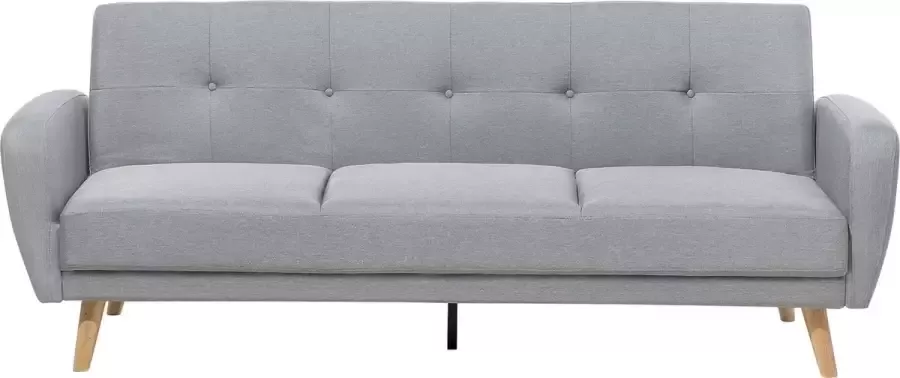 Beliani FLORLI Three Seater Sofa Grijs Polyester - Foto 1