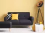 Beliani FLORLI Two Seater Sofa Zwart Polyester - Thumbnail 3