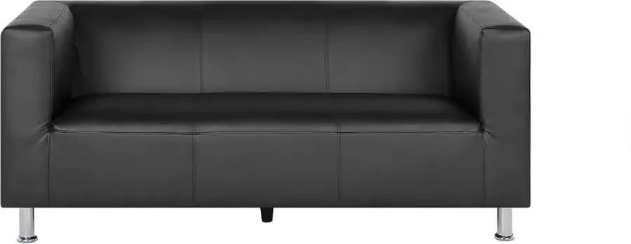 Beliani FLORO Three Seater Sofa Zwart Kunstleer - Foto 2