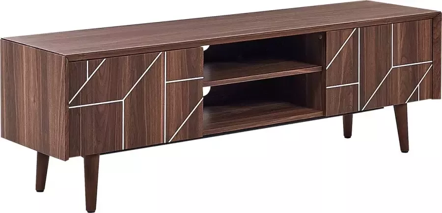 Beliani FRANKLIN TV-meubel Donkere houtkleur Vezelplaat - Foto 1