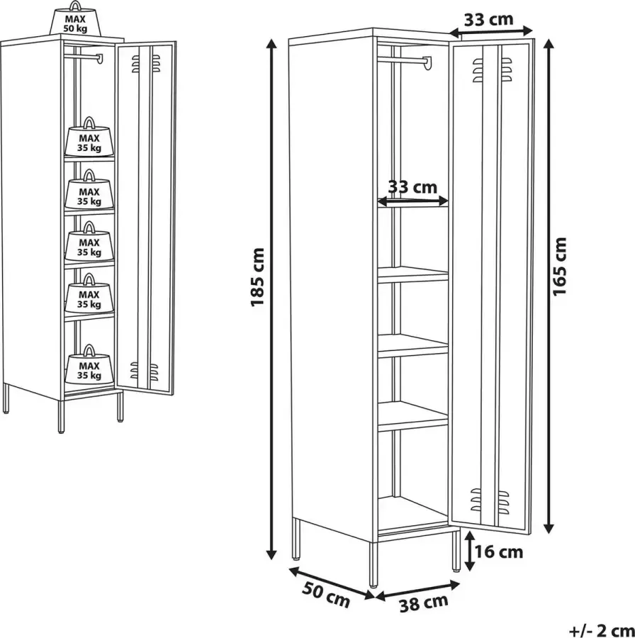 Beliani Kantoorkast FROME Metaal Geel - Foto 2