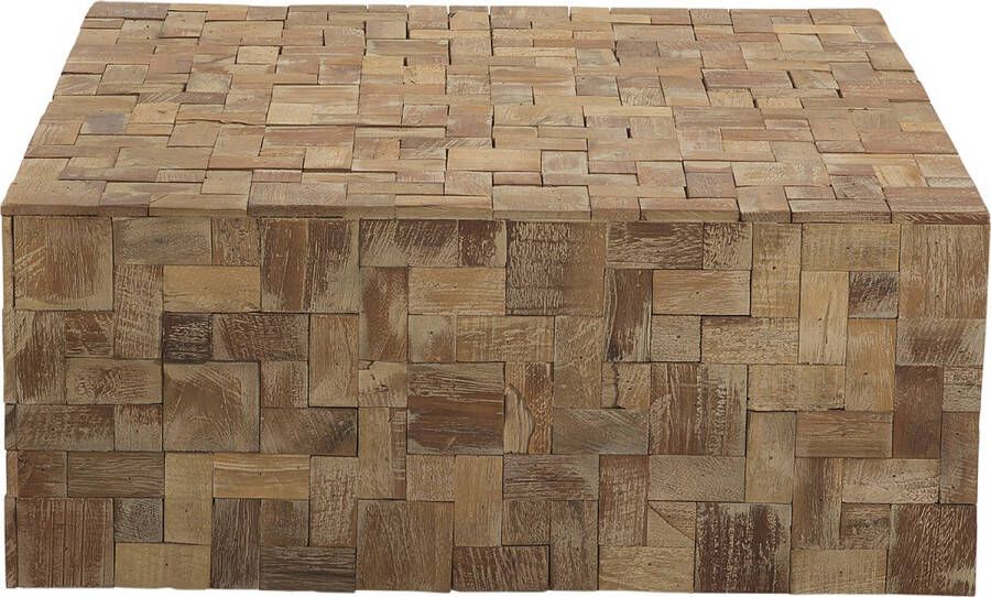 Beliani Gambo Salontafel Licht houtkleur Hout 80x80x33 - Foto 2