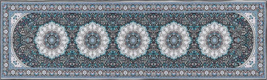 Beliani GEDIZ Loper tapijt Blauw 60 x 200 cm Polyester