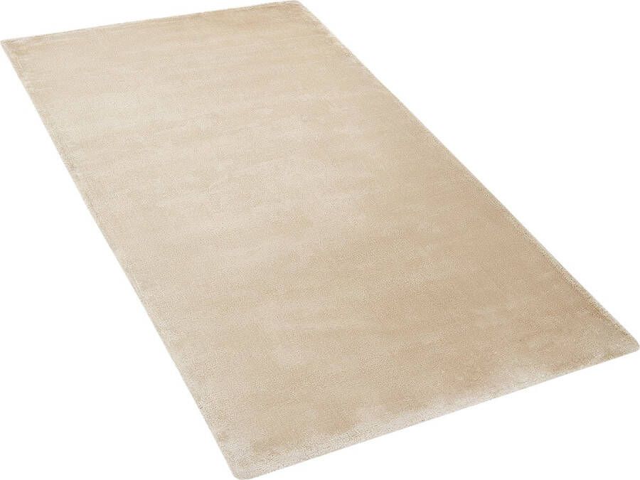 Beliani GESI II Laagpolig vloerkleed Beige 80 x 150 cm Viscose