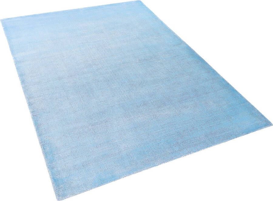 Beliani GESI II Laagpolig vloerkleed Blauw 160 x 230 cm Viscose
