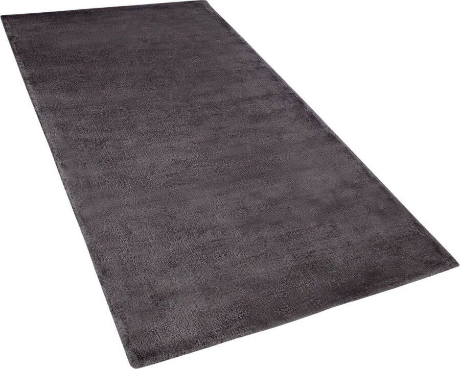 Beliani GESI II Laagpolig vloerkleed Donkergrijs 80 x 150 cm Viscose