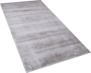 Beliani GESI II Laagpolig vloerkleed Grijs 80 x 150 cm Viscose