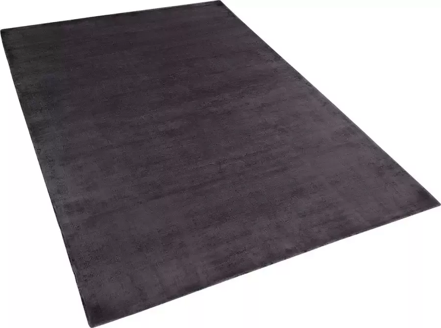 Beliani GESI II Laagpolig vloerkleed Donkergrijs 140 x 200 cm Viscose - Foto 2