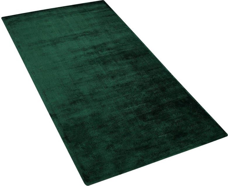Beliani GESI II Laagpolig vloerkleed Groen 80 x 150 cm Viscose