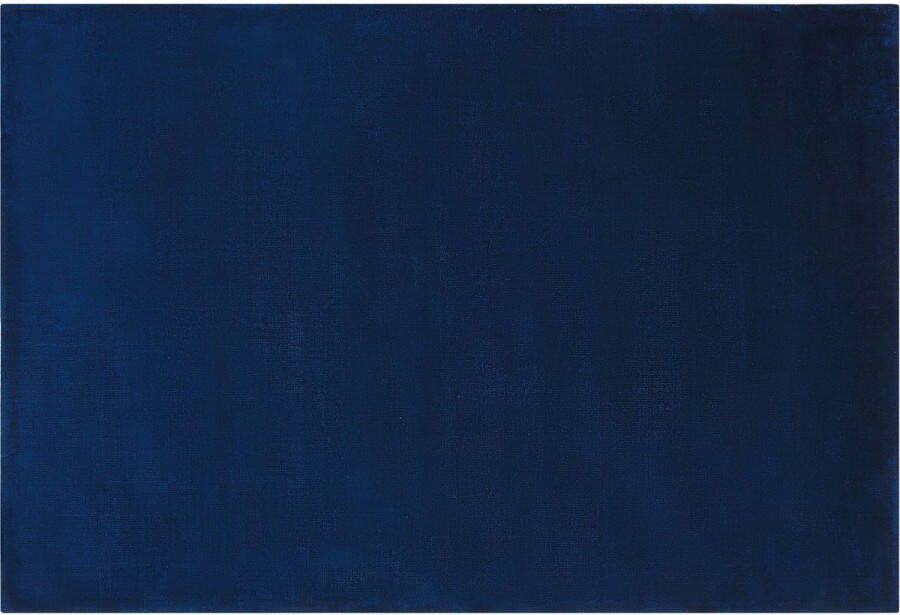 Beliani GESI II Laagpolig vloerkleed Marineblauw 140 x 200 cm Viscose