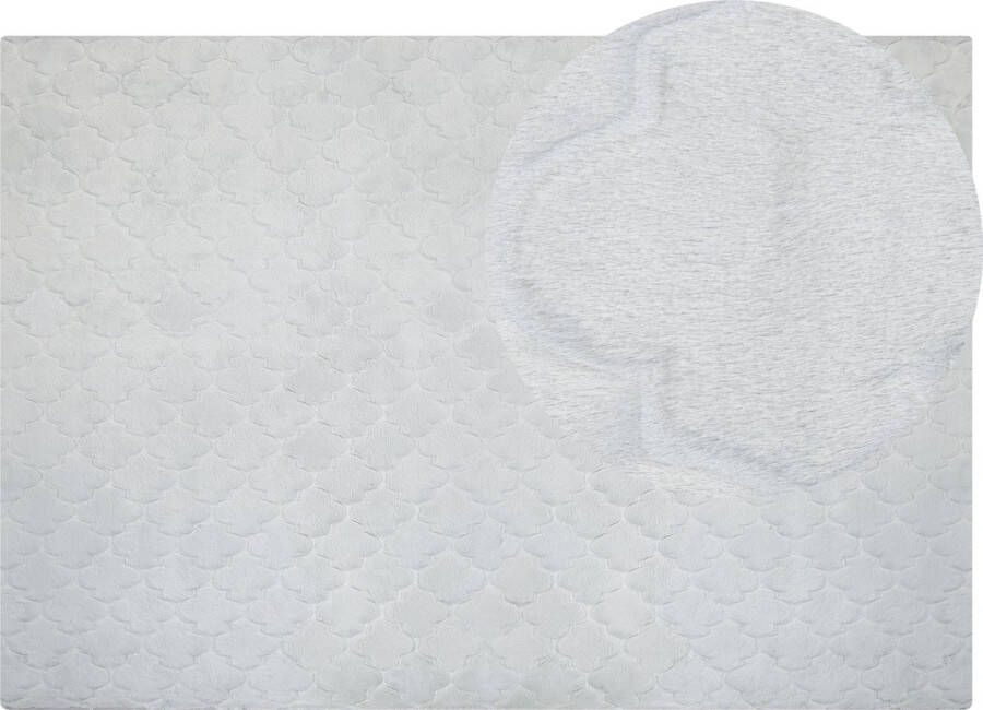 Beliani GHARO Shaggy vloerkleed Lichtgrijs 160 x 230 cm Polyester