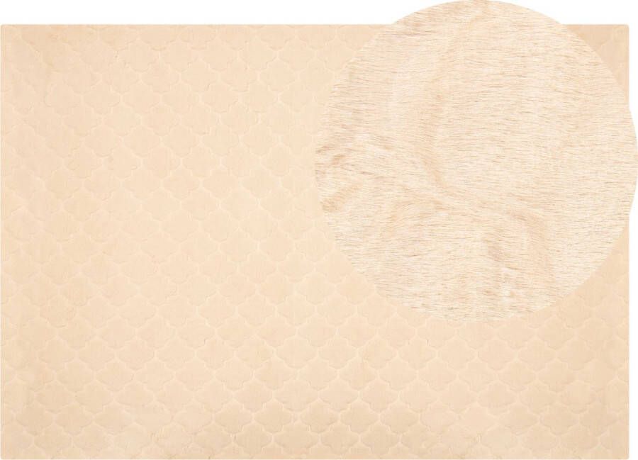 Beliani GHARO Shaggy vloerkleed Beige 160 x 230 cm Polyester
