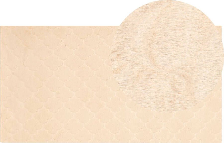 Beliani GHARO Shaggy vloerkleed Beige 80 x 150 cm Polyester