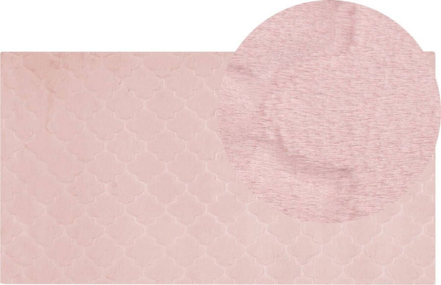 Beliani GHARO Shaggy vloerkleed Roze 80 x 150 cm Polyester