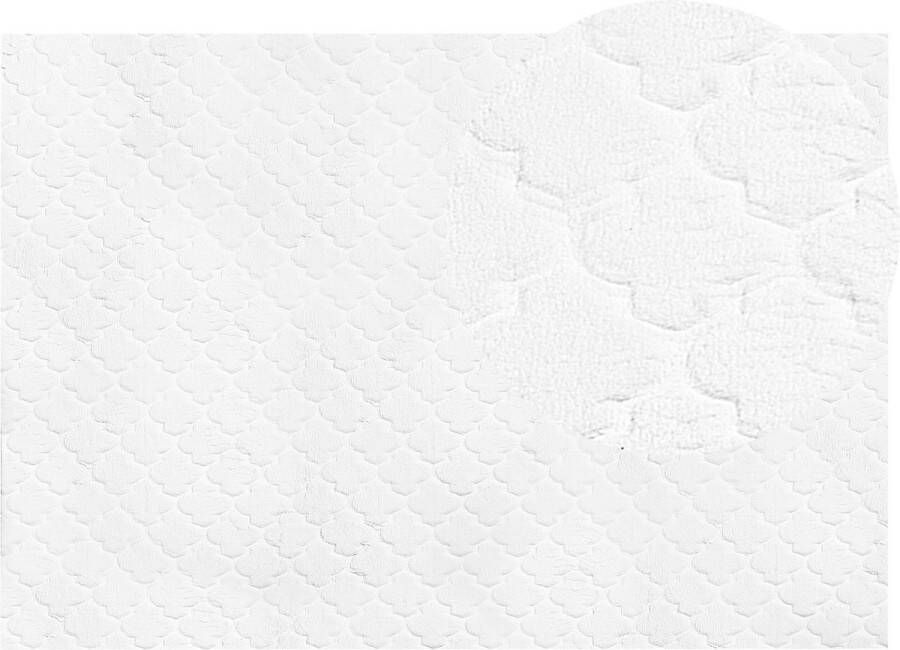 Beliani GHARO Shaggy vloerkleed Wit 160 x 230 cm Polyester