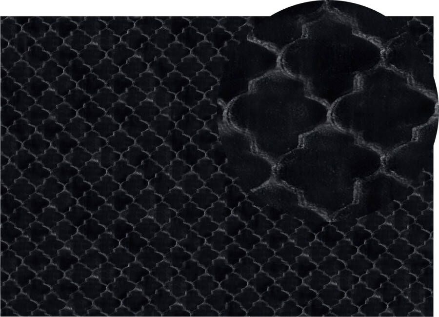 Beliani GHARO Shaggy vloerkleed Zwart 160 x 230 cm Polyester