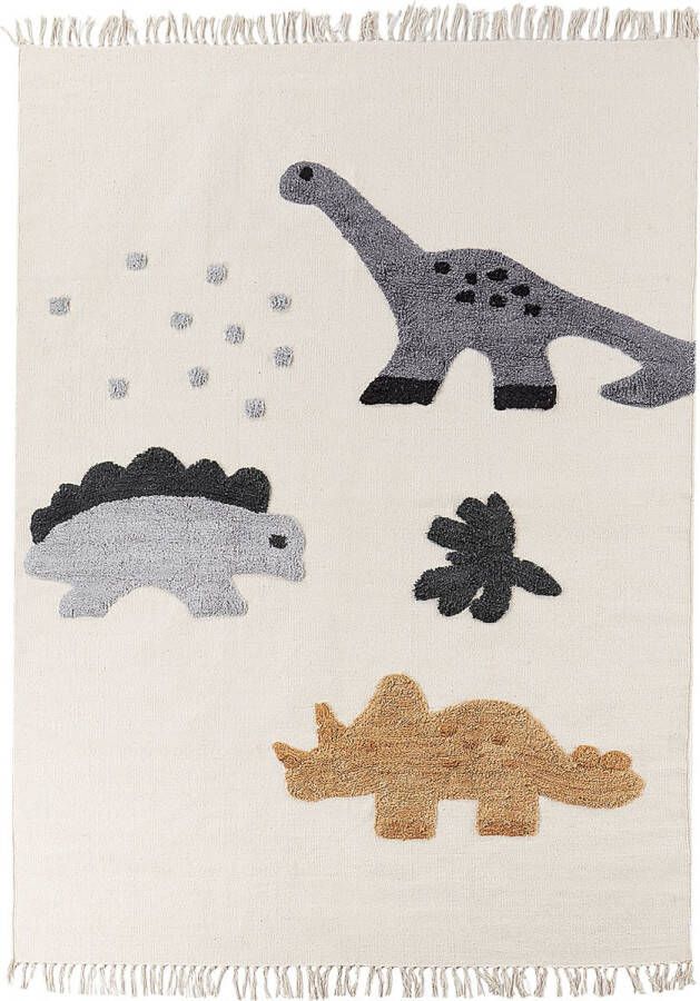 Beliani Vloerkleed dinosaurus katoen beige 140 x 200 cm GHARTA - Foto 2