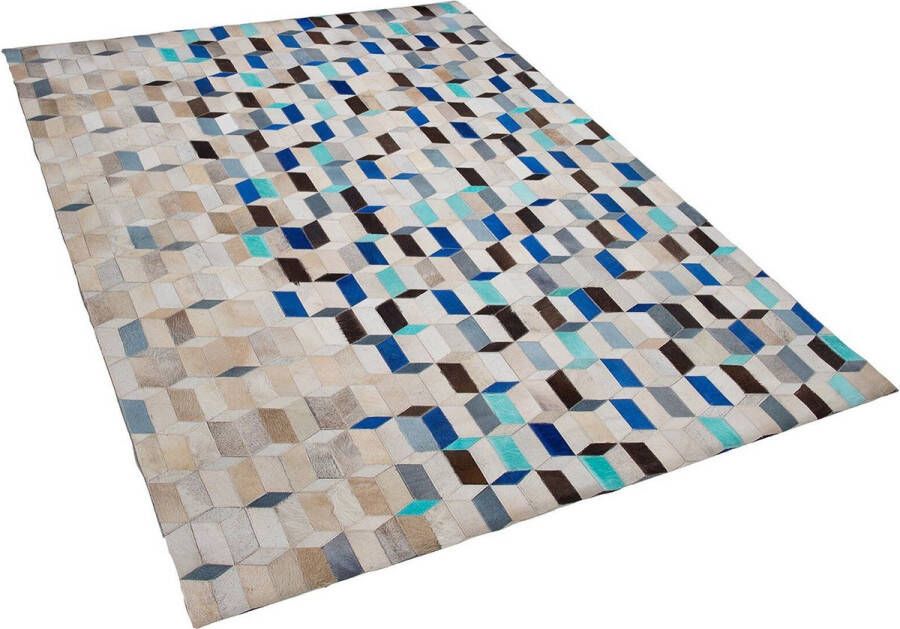 Beliani GIDIRLI Patchwork vloerkleed Multicolor 140 x 200 cm Leer - Foto 2