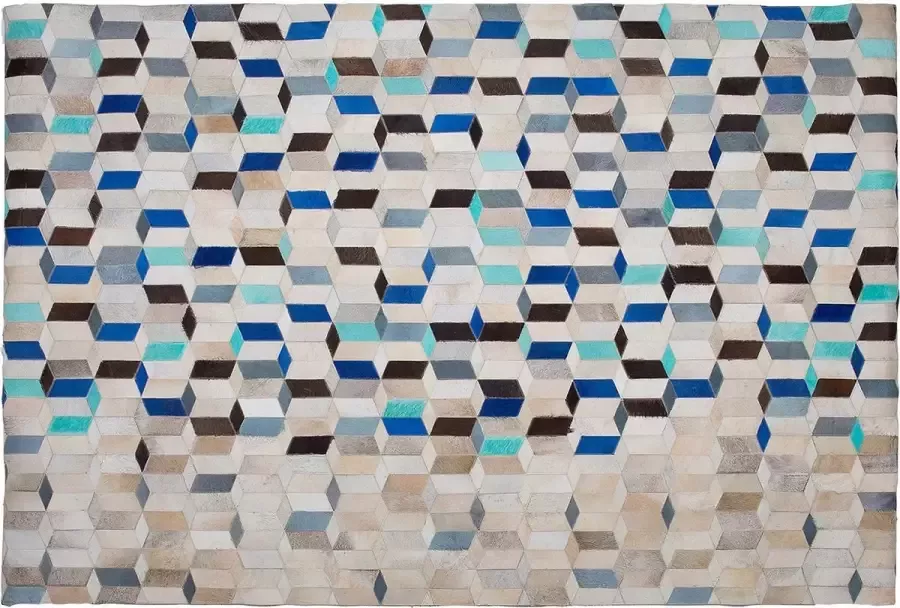Beliani GIDIRLI Patchwork vloerkleed Multicolor 140 x 200 cm Leer - Foto 3