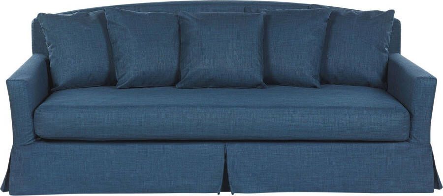 Beliani GILJA Three Seater Sofa Blauw Polyester - Foto 1