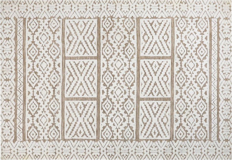 Beliani GOGAI Vloerkleed Crème Beige 160 x 230 cm Polyester - Foto 1