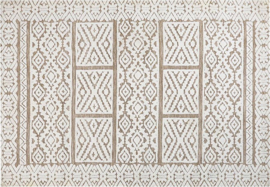Beliani GOGAI Vloerkleed Crème Beige 160 x 230 cm Polyester