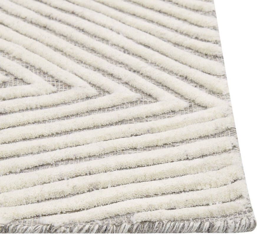 Beliani GOKSUN Vloerkleed Lichtgrijs 80 x 150 cm Wol